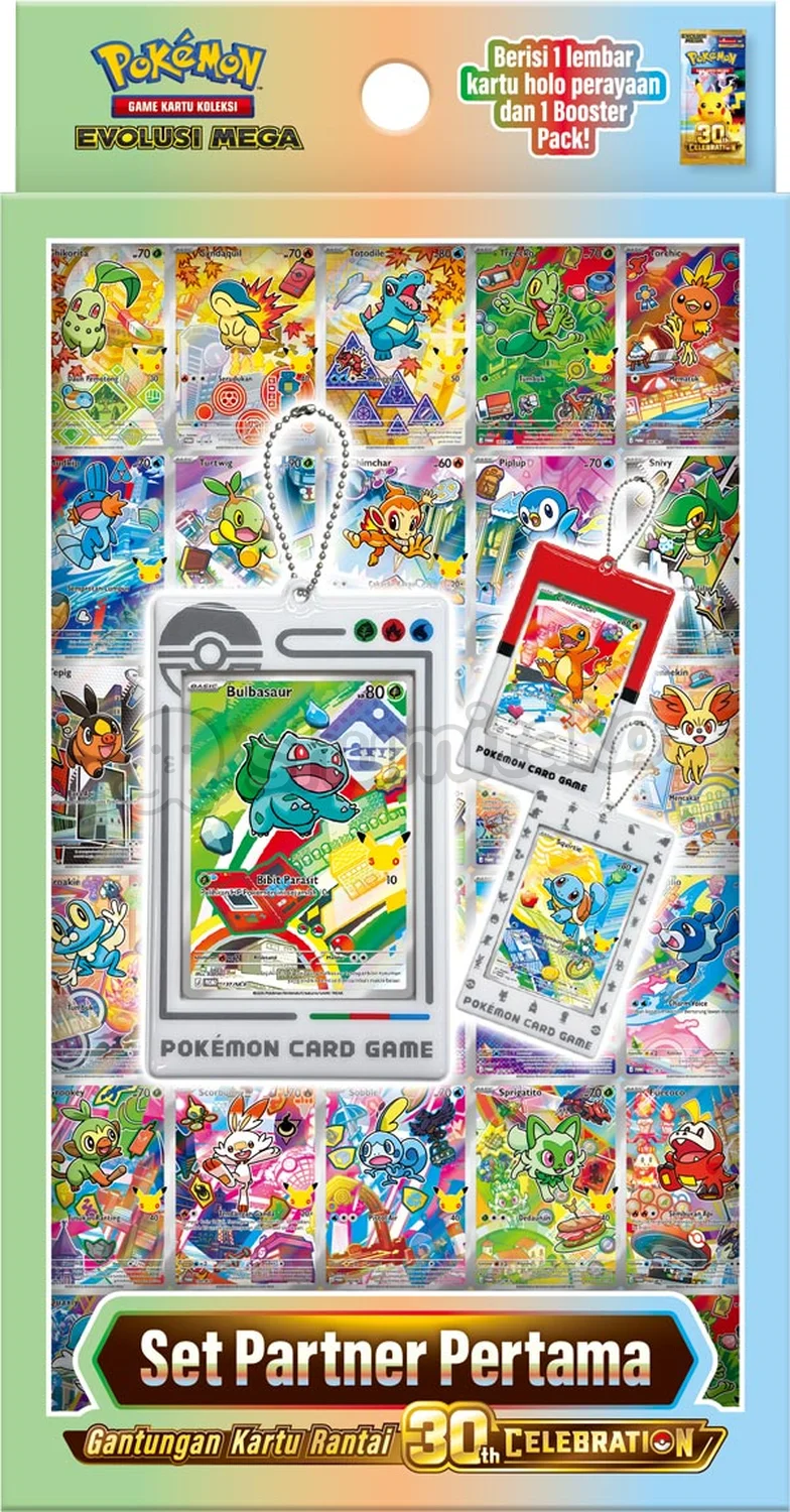 Pokemon ID MA6 30th Celebration Set Partner Pertama Gantungan Kartu Rantai